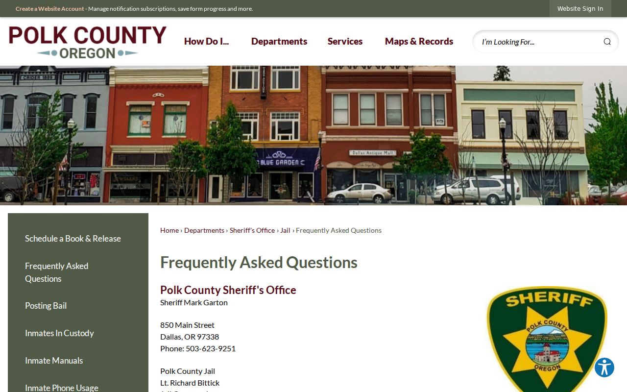 Polk County criminal history jail and records contact directory