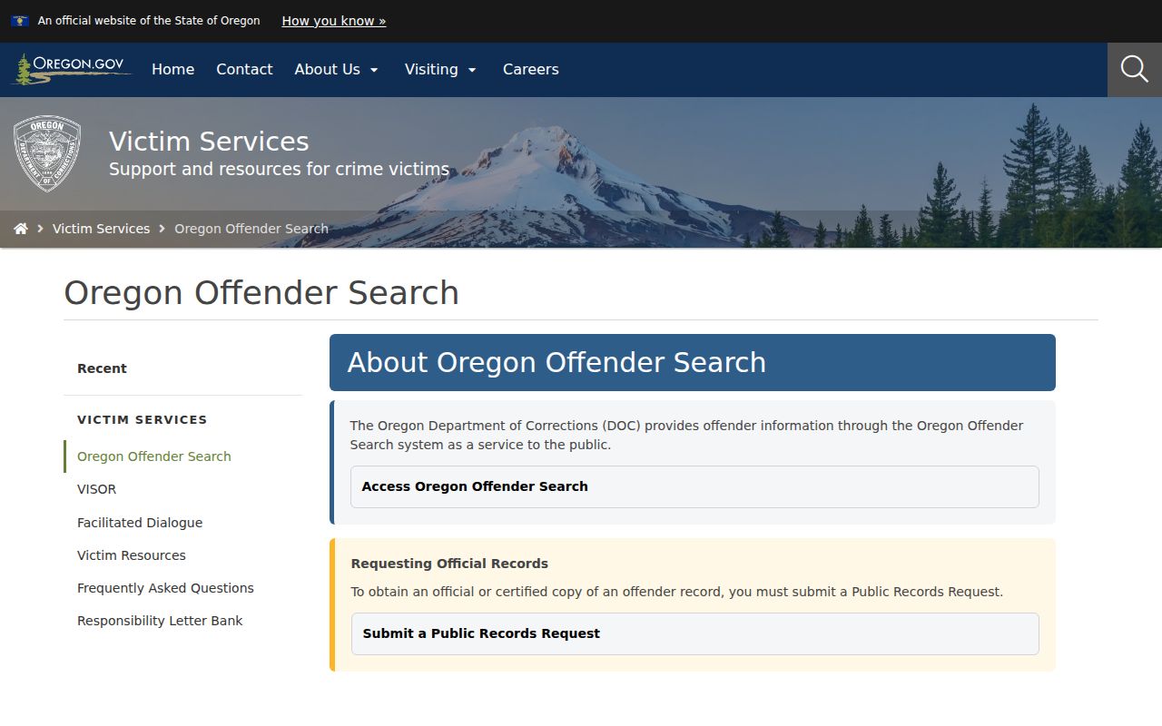 Polk County criminal history Oregon offender search route