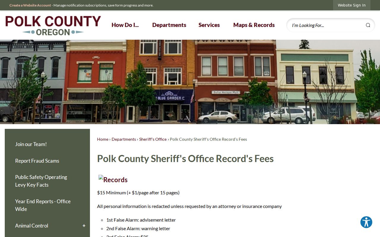 Polk County arrest lookup and sheriff records fees